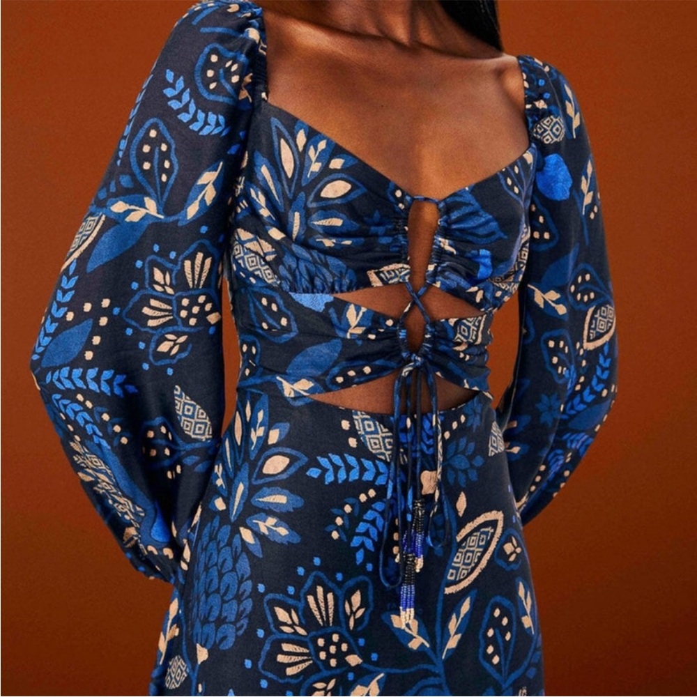 Farm Rio Black Macaw Forest Midi Dress - Picture 3 of 5